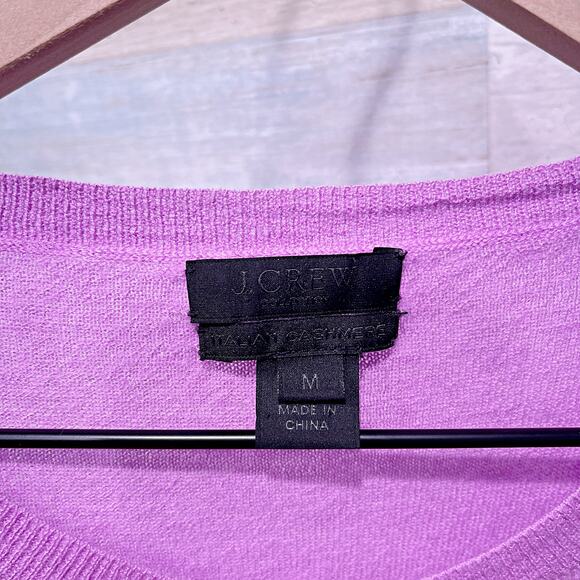 J.CREW Collection 100% Italian Cashmere Polo Sweater Purple Womens Medium - Picture 6 of 6